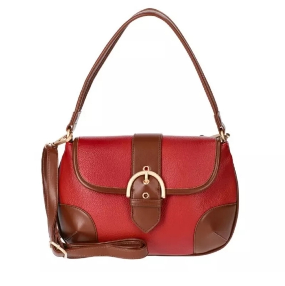 Time and Tru Women's Heather Shoulder Buckle Bag, Persimmon NWT